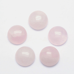 Cuarzo Rosa Natural aumentó de cabujones de cuarzo, semicírculo, 10x4~5 mm