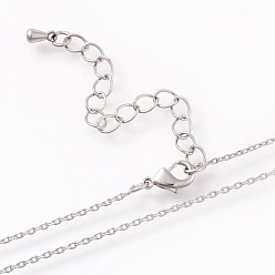 Platinum Brass Cable Chain Necklaces Making, with Lobster Claw Clasps, Long-Lasting Plated, Platinum, 17.71 inch(45cm)