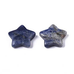 Sodalite Pierres d'inquiétude en forme d'étoile de sodalite naturelle, pierre de poche pour l'équilibrage de la méditation de sorcellerie, 29.5x31x8.5mm