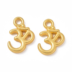 Matte Gold Color Rack Plating Alloy Pendants, Cadmium Free & Lead Free & Nickle Free, Om Symbol Charms, Matte Gold Color, 15.5x10.5x2mm, Hole: 2mm