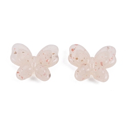 Misty Rose Marbled Stone Style Opaque Acrylic Beads, Butterfly, Misty Rose, 17.5x21x6mm, Hole: 1.8mm