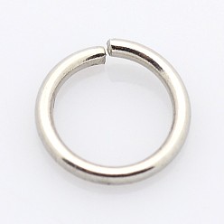 Color de Acero Inoxidable 304 de acero inoxidable anillos del salto abierto, color acero inoxidable, 20 calibre, 7x0.8 mm, diámetro interior: 5.4 mm