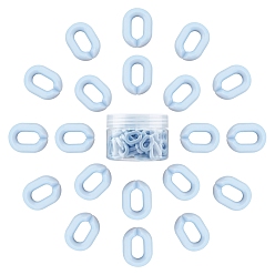 Bleu Ciel Clair Anneaux de liaison en acrylique gorgecraft, connecteurs à liaison rapide, pour la fabrication de chaînes de bijoux, ovale, lumière bleu ciel, 19x14x4.5mm, trou: 11x5.5 mm, 100 / boîte