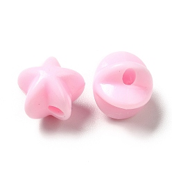 Pink Opaque Acrylic Beads, Star, Pink, 11.5x11x10mm, Hole: 2mm, about 1000pcs/500g