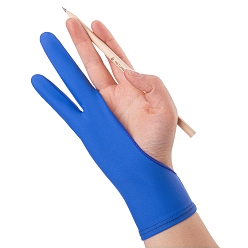 Bleu Gant d'artiste en nylon pour tablettes à dessin, gants taille libre pour tablette graphique, bleu, 19x7.5 cm