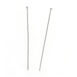 Stainless Steel Color 304 Stainless Steel Flat Head Pins, Stainless Steel Color, 50x0.8mm, Head: 1.8mm
