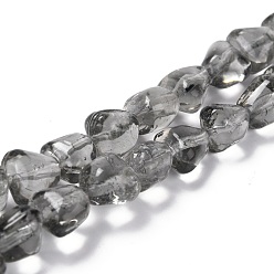 Gray Handmade Lampwork Beads Strands, Nuggets, Gray, 10x9.5x7.5mm, Hole: 1.2mm, about 40pcs/strand, 15.16 inch(38.5cm)