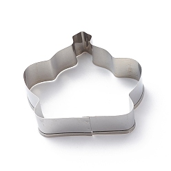 Stainless Steel Color 304 Stainless Steel Cookie Cutters, Cookies Moulds, DIY Biscuit Baking Tool, Crown, Stainless Steel Color, 54x56x17.5mm