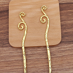 Golden Alloy Vine Hair Sticks, with Loop, Long-Lasting Plated Hair Accessories for Women, Golden, 176x18mm