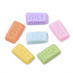 Couleur Mélangete Cabochons décodés en résine opaque, bonbons au lait, nourriture imitation, couleur mixte, 19~20x11x5mm