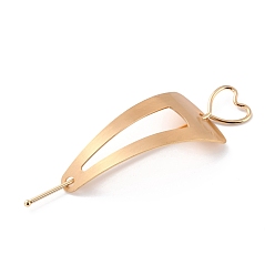 Light Gold Alloy Hair Sticks, Hollow Hair Ponytail Holder, for DIY Hair Stick Accessories, Heart with Triangle, Light Gold, 122.5x22x2mm