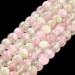 Misty Rose Natural Selenite Beads Strands, Grade A, Dyed, Round, Misty Rose, 8mm, Hole: 0.8mm, about 51~52pcs/strand, 15.16~15.35''(38.5~39cm)