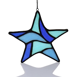 Étoile  Décoration suspendue en acrylique pour fenêtre, thème de la saint-patrick, décoration murale, étoiles, 114x114mm