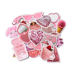 Pink Cartoon Paper Stickers Set, Waterproof Adhesive Label Stickers, for Water Bottles, Laptop, Luggage, Cup, Computer, Mobile Phone, Skateboard, Guitar Stickers Decor, Pink, 2.5~7.3x3.1~7.5x0.02cm, 50pcs/bag