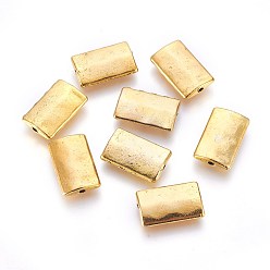 Antique Golden Tibetan Style Alloy Beads, Rectangle, Cadmium Free & Lead Free, Antique Golden, 17x10.5x3.5mm Hole:2mm