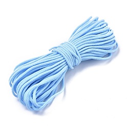 Bleu Ciel Clair Bande élastique en nylon pour boucle d'oreille, couvre-bouche cordon élastique, matériau de couverture buccale jetable bricolage, lumière bleu ciel, 2~3 mm, 5 lot / sac, 10 yard / bundle