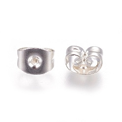 Silver 304 Stainless Steel Friction Ear Nuts, Silver, 6x4.5x3.5mm, Hole: 0.9mm
