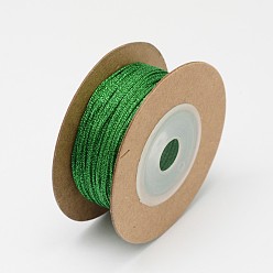 Green Braided Nylon Threads, Green, 1mm, about 14.21 yards(13m)/roll