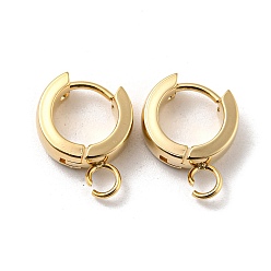 Real 24K Gold Plated 201 Stainless Steel Huggie Hoop Earrings Findings, with Vertical Loop, with 316 Surgical Stainless Steel Earring Pins, Ring, Real 24K Gold Plated, 11x4mm, Hole: 2.7mm, Pin: 1mm