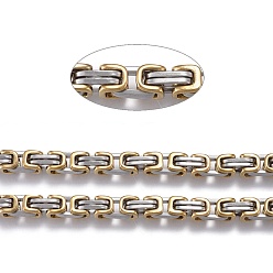 Oro & Acero Inoxidable Color 304 cadenas bizantinas de acero inoxidable, sin soldar, acero color oro y acero, 8~11.5x5 mm