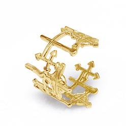 Золотой Открытая манжета с перекрестным обручем из титановой стали, полое широкополосное кольцо для женщин, золотые, размер США 7 3/4 (17.9 мм)