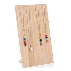 Bois Solide Collier en bois porte-collier bijoux, présentoir à longue chaîne, burlywood, 25.2x14.8x9.5 cm
