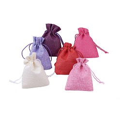 (52) Непрозрачная лаванда 6 цвета мешков для упаковки из мешковины, шнурок сумки, разноцветные, 11.8~12x8.8~9 см, 30шт / комплект