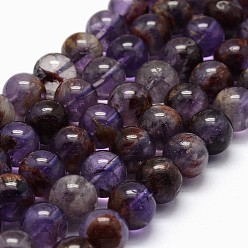 Amethyst Natural Cacoxenite Amethyst Beads Strands, Round, 8mm, Hole: 0.8mm, about 49pcs/strand, 15.7 inch