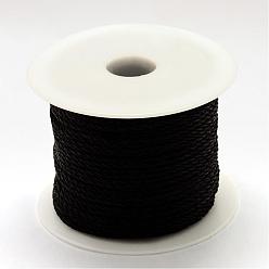 Black Nylon Thread, Black, 3.0mm, about 27.34 yards(25m)/roll