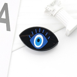Dodger Blue Evil Eye Cellulose Acetate(Resin) Claw Hair Clips, Hair Accessories for Women Girl, Dodger Blue, 44x74x28mm