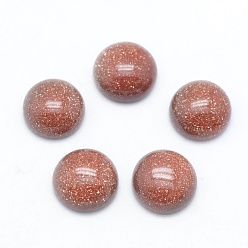 Pierre D'or Cabochons goldstone synthétiques, plat rond, 8x3~4mm