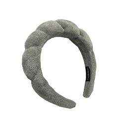 Silver Fashion Solid Soft Cloth Hair Bands, Twist Wide Hair Bands Accessories for Women Girls, Silver, 180x170x35mm