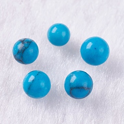 Synthetic Turquoise Synthetic Turquoise Beads, Gemstone Sphere, Undrilled/No Hole, Dyed, Round, 3mm