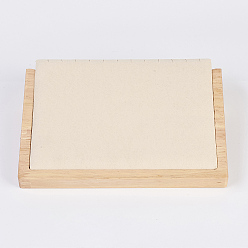 Pêche Collier bois affiche, avec faux suède, présentoir à longue chaîne, rectangle, peachpuff, 20.5x14.5x4.5 cm