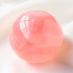 Cuarzo Rosa Bola de cristal de cuarzo rosa natural, Decoraciones de exhibición de piedras de energía reiki para la curación., meditación, brujería, 40 mm