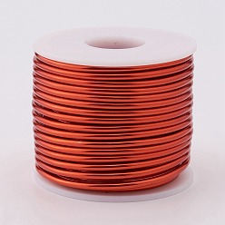 Orange Red Round Aluminum Wire, Orange Red, 9 Gauge, 3mm, about 55.77 Feet(17m)/roll