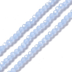 Bleu Bleuet Brins de perles de verre à facettes, ronde, bleuet, 32mm, Trou: 4mm, Environ 1 pcs/chapelet, 99~107 (14.09~15.43'' cm)