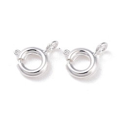 925 Sterling Silver Plated Eco-friendly Brass Spring Ring Clasps, Cadmium Free & Lead Free, Long-Lasting Plated, 925 Sterling Silver Plated, 11.4x7x1.5mm, Hole: 1.5mm, Inner Diameter: 3mm