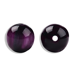 Púrpura Abalorios de resina, de piedras preciosas de imitación, rondo, púrpura, 13.5x13 mm, agujero: 2~2.3 mm