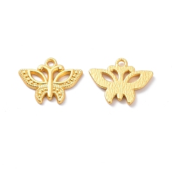 Matte Gold Color Rack Plating Alloy Pendants, Cadmium Free & Lead Free & Nickle Free, Butterfly Charm, Matte Gold Color, 15.5x19.5x1.5mm, Hole: 1.8mm