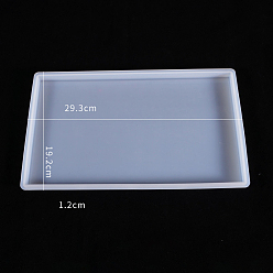 White Rectangle Fruit Tray Silicone Molds, for UV Resin, Epoxy Resin Craft Making, White, 293x192x12mm
