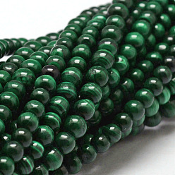 Malachite Brins de perles naturelles de malachite, ronde, 12mm, Trou: 1mm, Environ 33 pcs/chapelet, 15.7 pouce