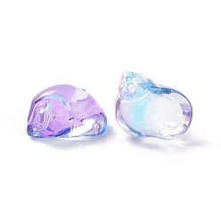 Medium Orchid Transparent Glass Beads, Conch, Top Drilled, Medium Orchid, 15.5x14x10mm, Hole: 1.2mm