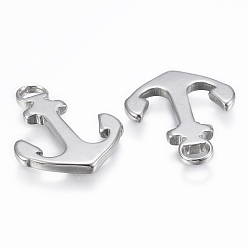 Stainless Steel Color 304 Stainless Steel Pendants, Anchor, Stainless Steel Color, 30x21.5x2.5mm, Hole: 4x3mm