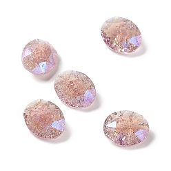 Amatista Ligera Cabujones de diamantes de imitación de cristal estilo claro de luna crepitante, espalda y espalda planas, oval, amatista luz, 10x8x4 mm