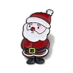 Santa Claus Christmas Theme Enamel Pin, Gunmetal Alloy Brooches for Backpack Clothes, Santa Claus, 30x17x1mm