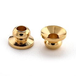 Real 24K Gold Plated Brass Beads Cap, Long-Lasting Plated, Apetalous, Real 24K Gold Plated, 5x3mm, Hole: 1.8mm