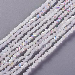 Old Lace Electroplate Glass Beads Strands, AB Color Plated, Triangle, Old Lace, 2.2~3x3~4.7x2~3mm, Hole: 0.7mm, about 171~181pcs/strand, 12.4 inch~14.84 inch(31.5~37.7cm)