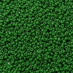 (RR411) Verde opaco Cuentas de rocailles redondas miyuki, granos de la semilla japonés, (rr 411) verde opaco, 8/0, 3 mm, agujero: 1 mm aproximadamente 422~455 piezas / botella, 10 g / botella