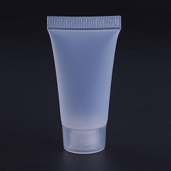 Прозрачный Пластиковая сжимающая бутылка, шланги для макияжа, лицевая очищающая трубка, контейнер для лица, переносная бутылка для многоразового использования, прозрачные, 68x23~39 мм, емкость: 15 мл (0.5 жидких унций)